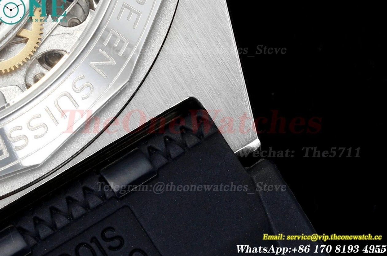 Chronomat Strap Dial 42MM TF on A7750 Silver B01 Rubber Rouleaux 0401